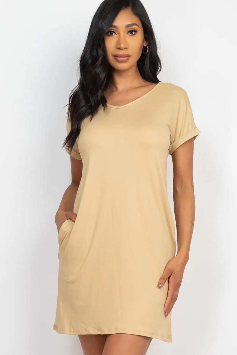 Cap Sleeve Pocket Mini Dress (capella)
