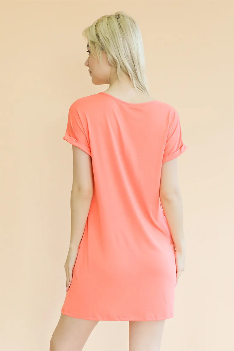 Cap Sleeve Pocket Mini Dress (capella)