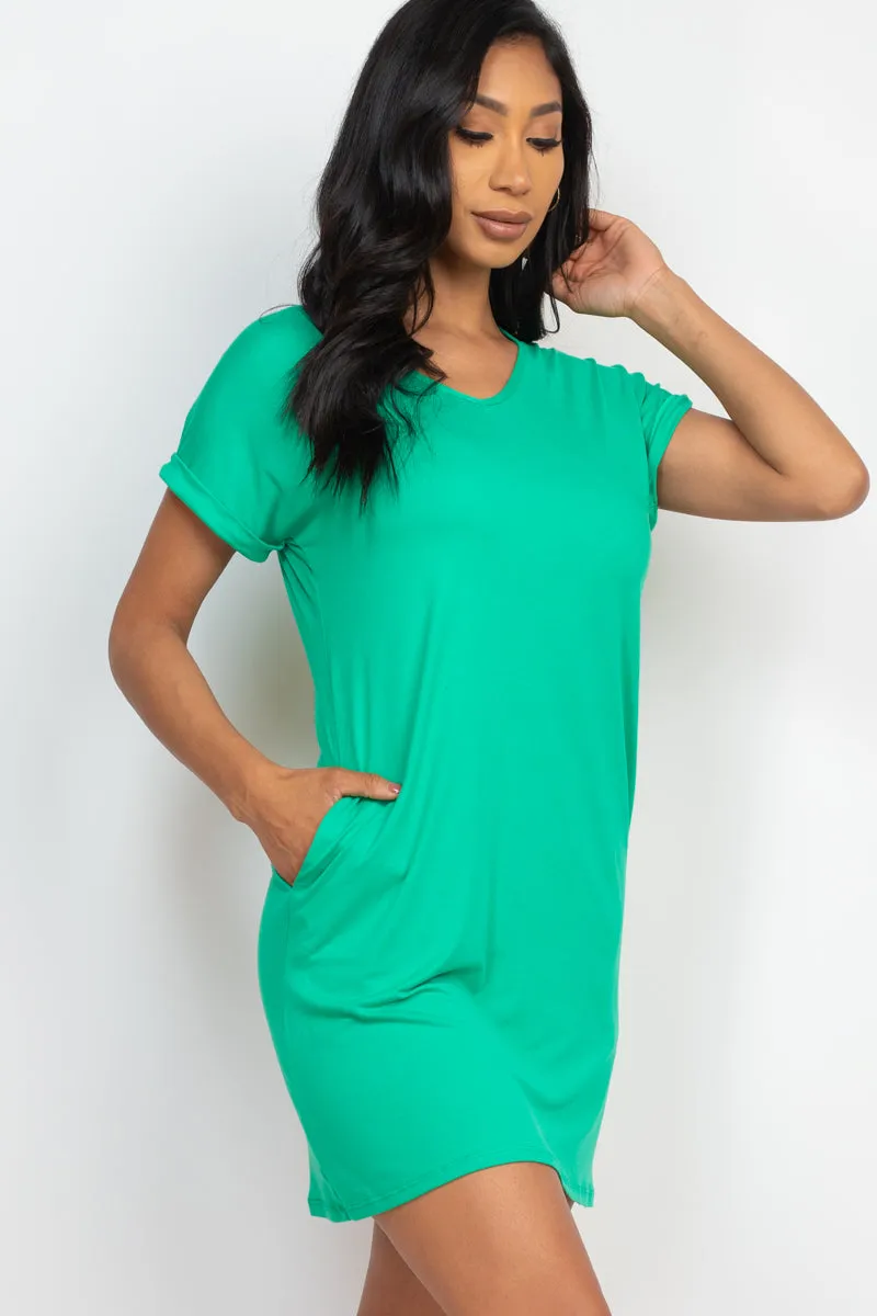 Cap Sleeve Pocket Mini Dress (capella)