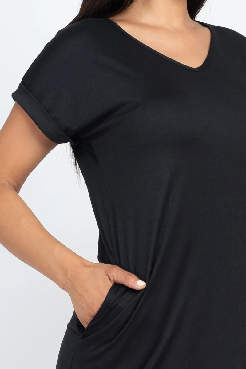 Cap Sleeve Pocket Mini Dress (capella)