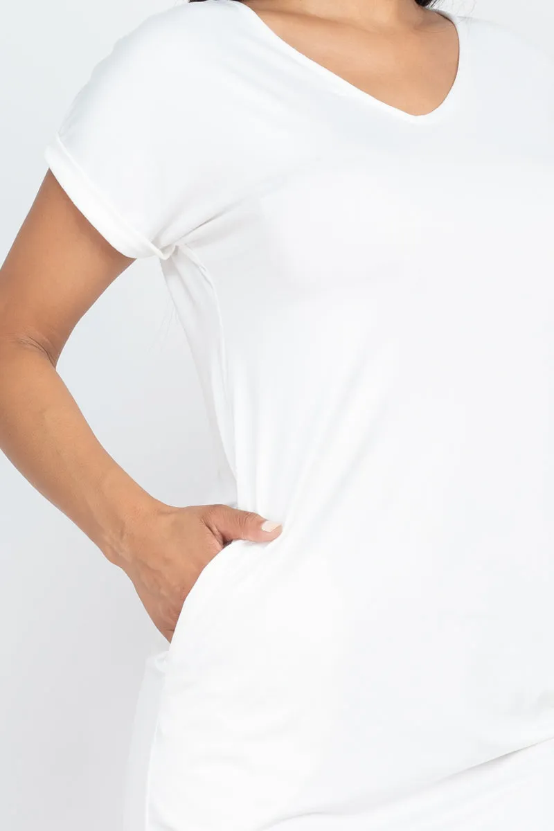 Cap Sleeve Pocket Mini Dress (capella)