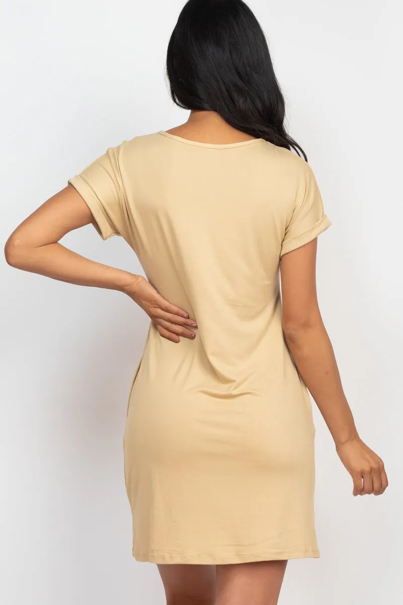 Cap Sleeve Pocket Mini Dress (capella)