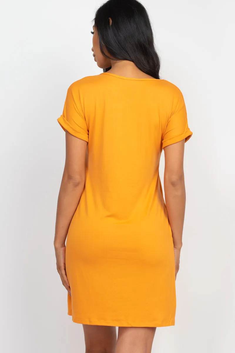 Cap Sleeve Pocket Mini Dress (capella)