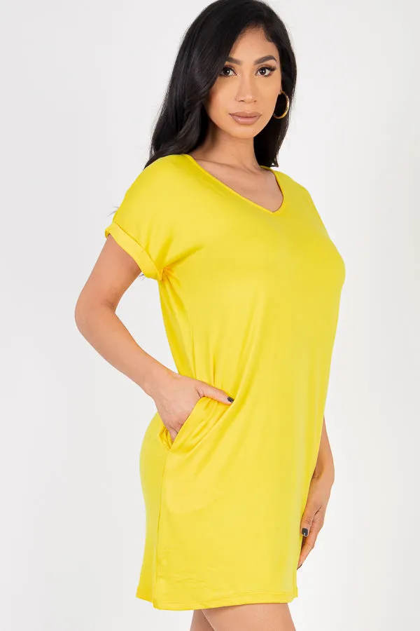 Cap Sleeve Pocket Mini Dress (capella)