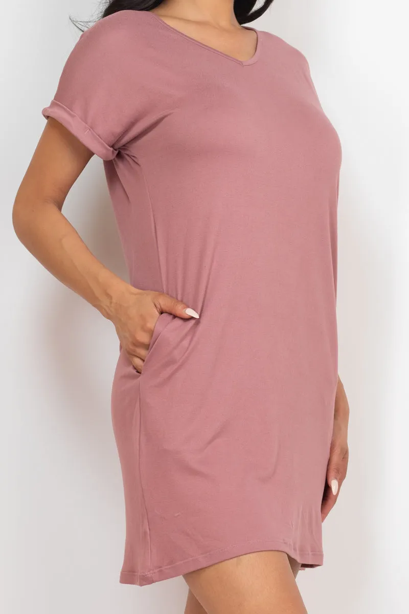 Cap Sleeve Pocket Mini Dress (capella)