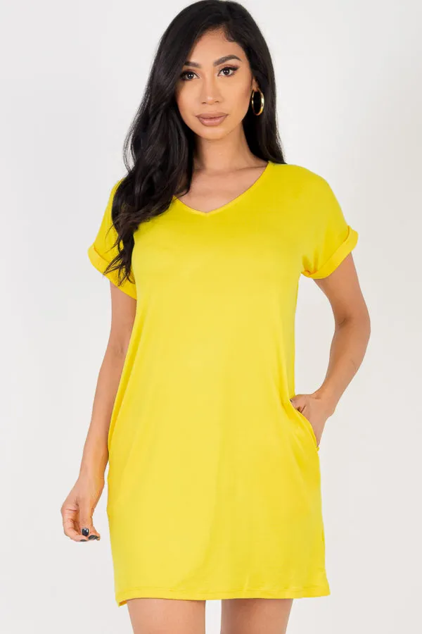 Cap Sleeve Pocket Mini Dress (capella)