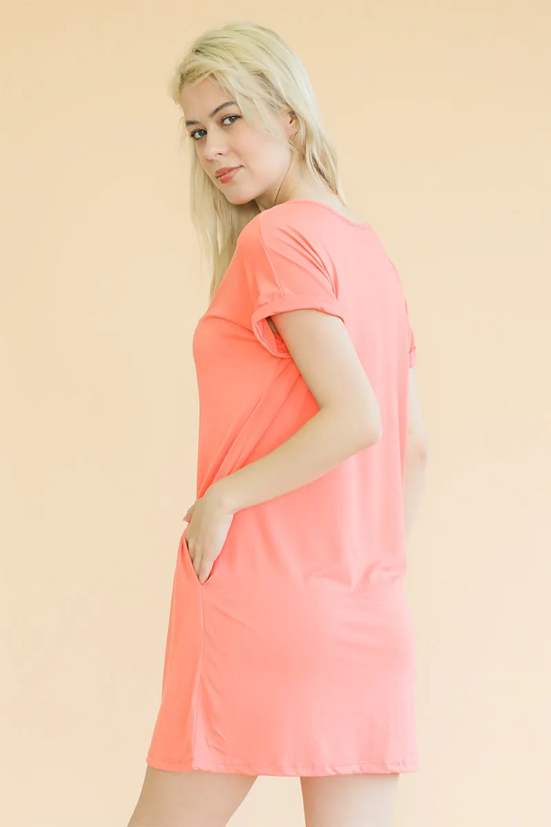 Cap Sleeve Pocket Mini Dress (capella)