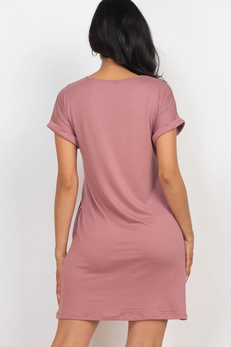 Cap Sleeve Pocket Mini Dress (capella)