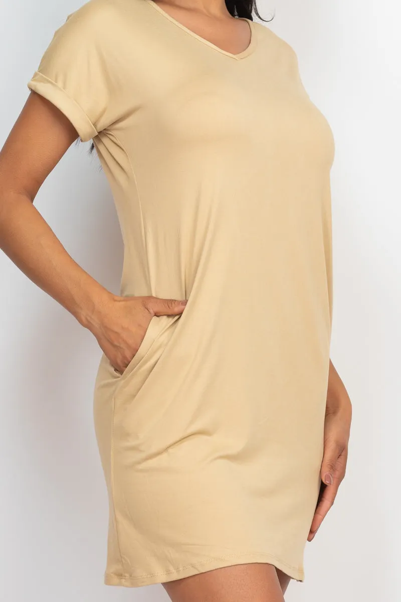 Cap Sleeve Pocket Mini Dress (capella)