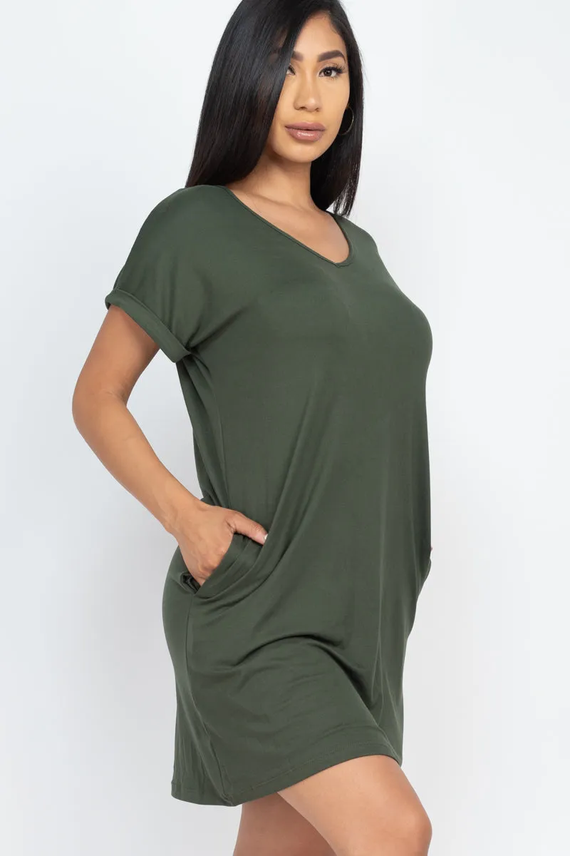 Cap Sleeve Pocket Mini Dress (capella)