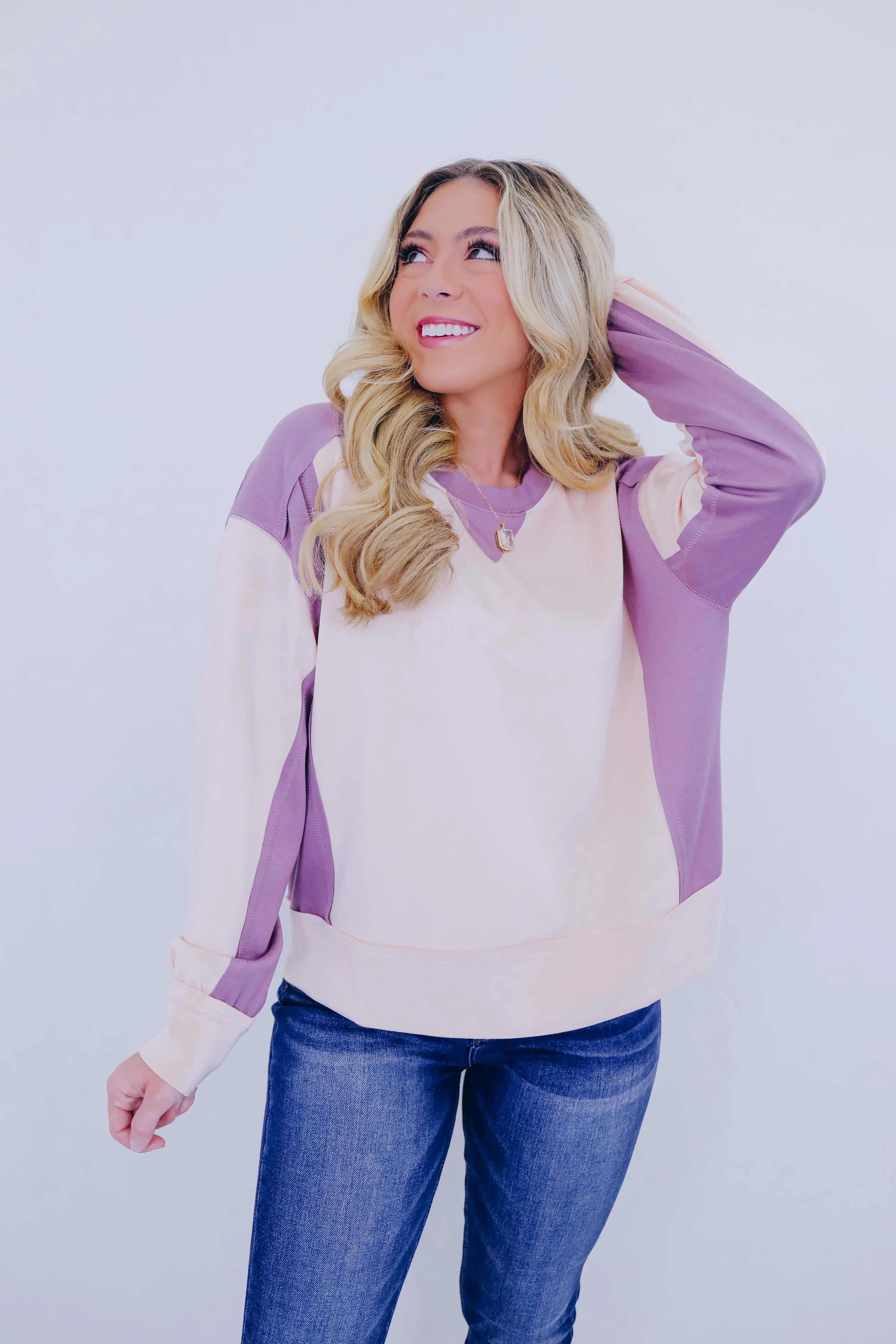 Cary Cozy Colorblock Pullover Top