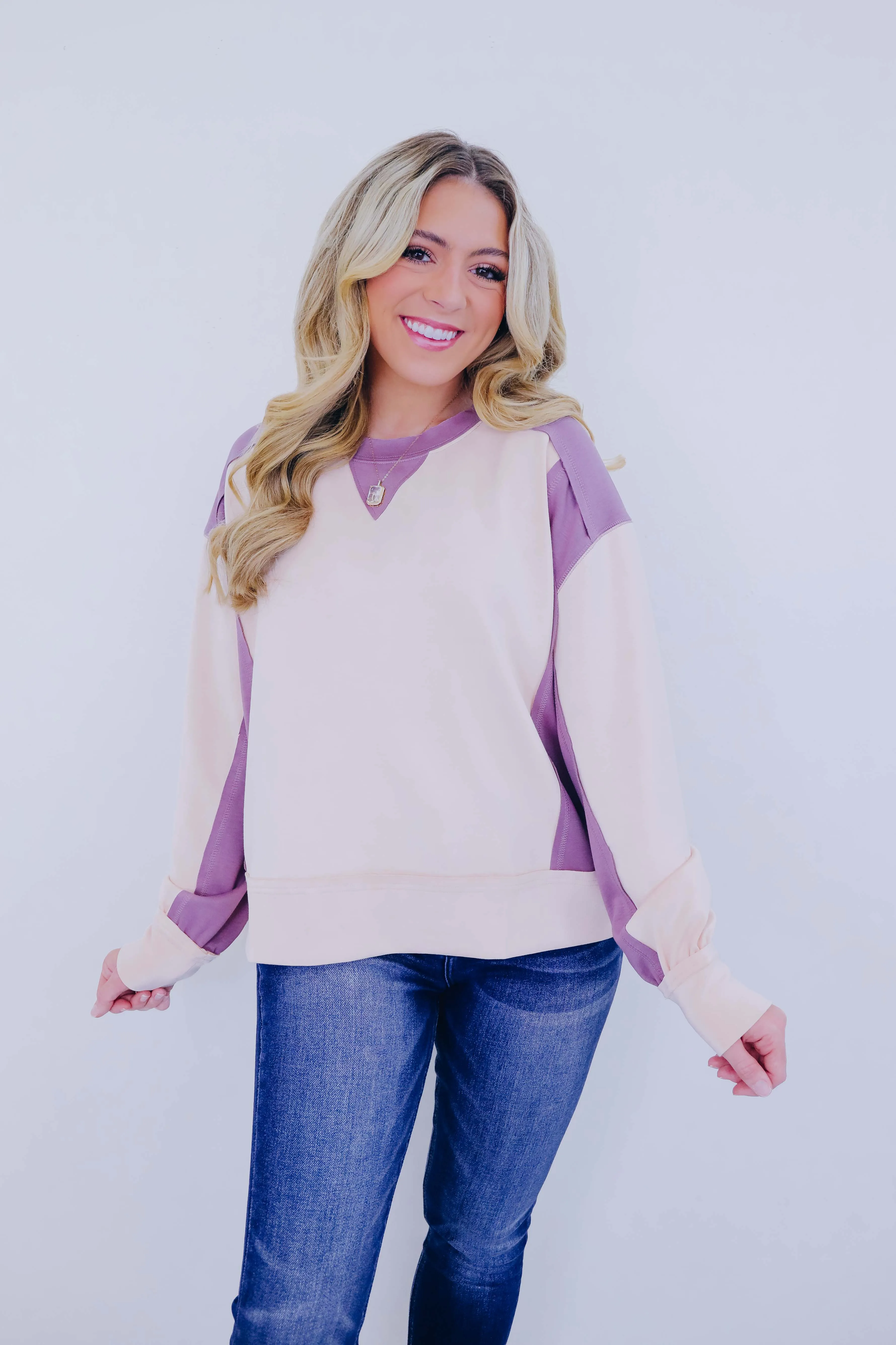Cary Cozy Colorblock Pullover Top