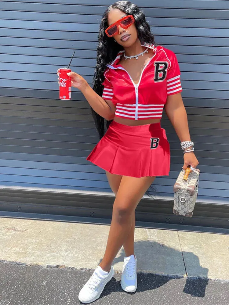 Casual Sports 2-Piece Skirt Set