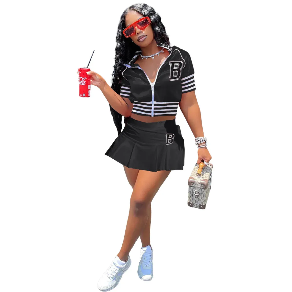 Casual Sports 2-Piece Skirt Set