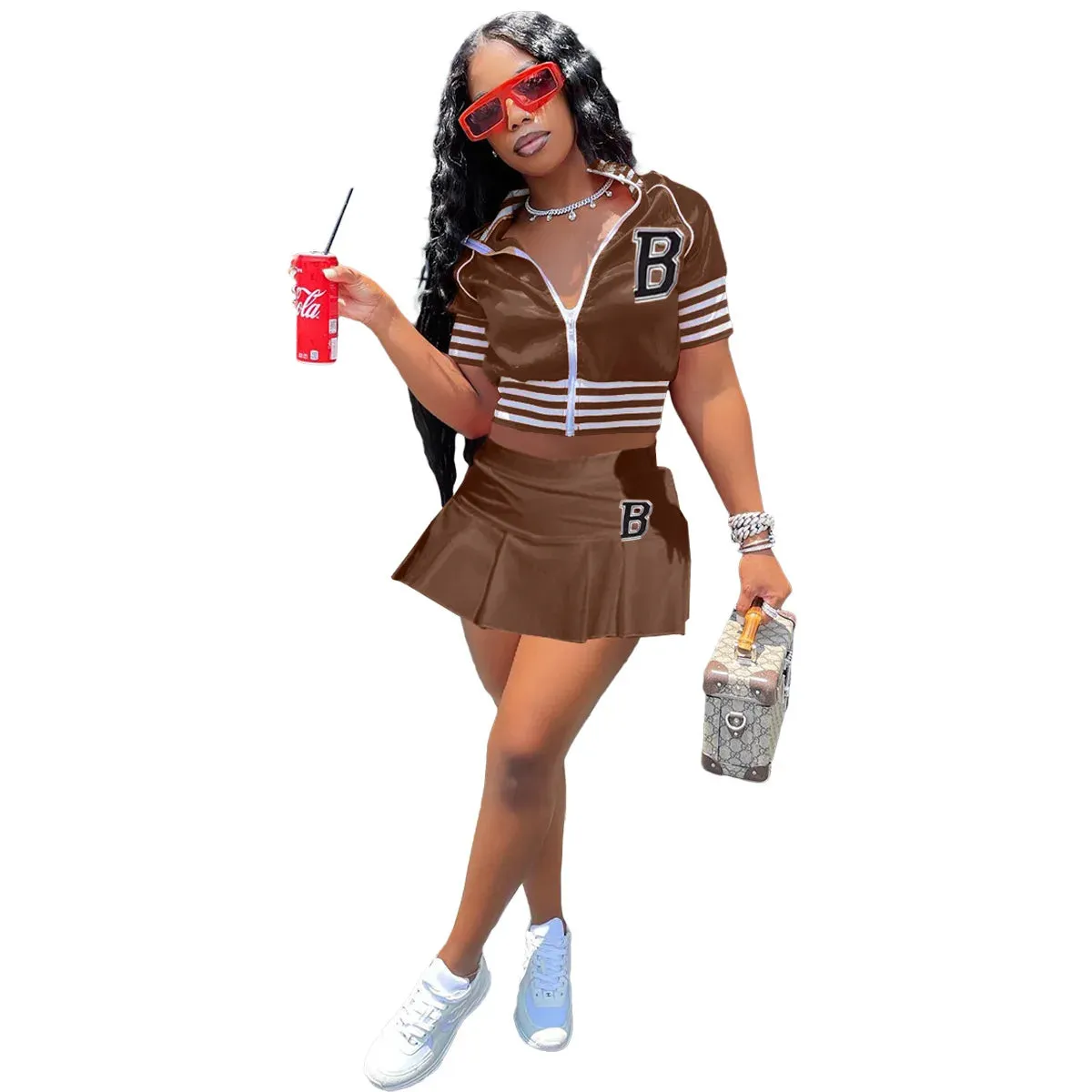 Casual Sports 2-Piece Skirt Set