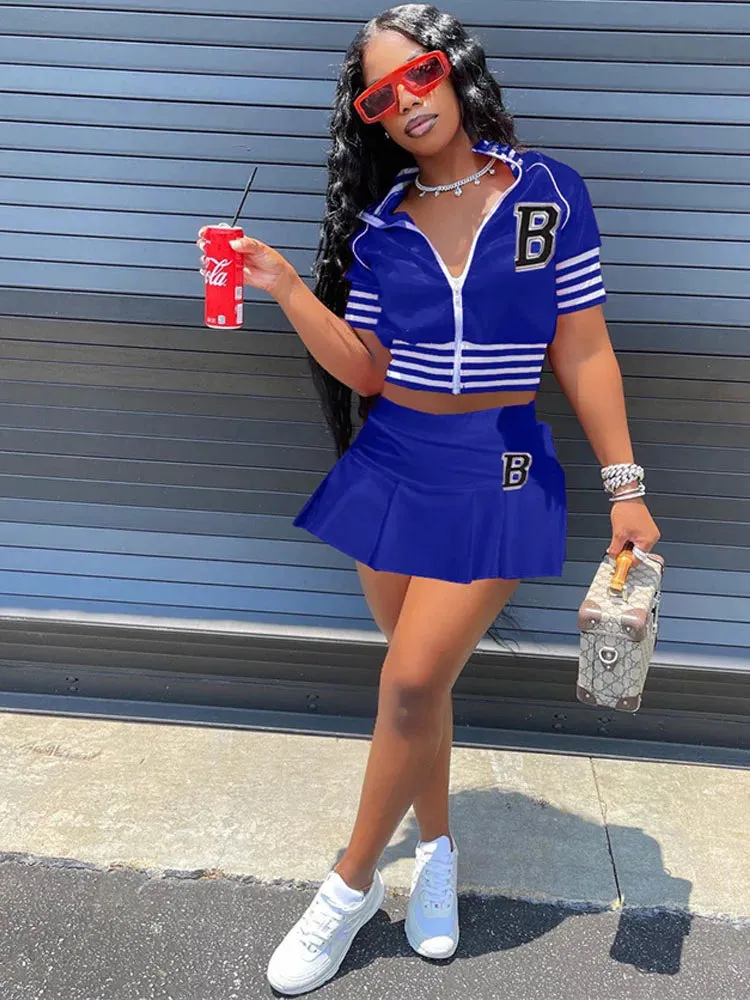 Casual Sports 2-Piece Skirt Set
