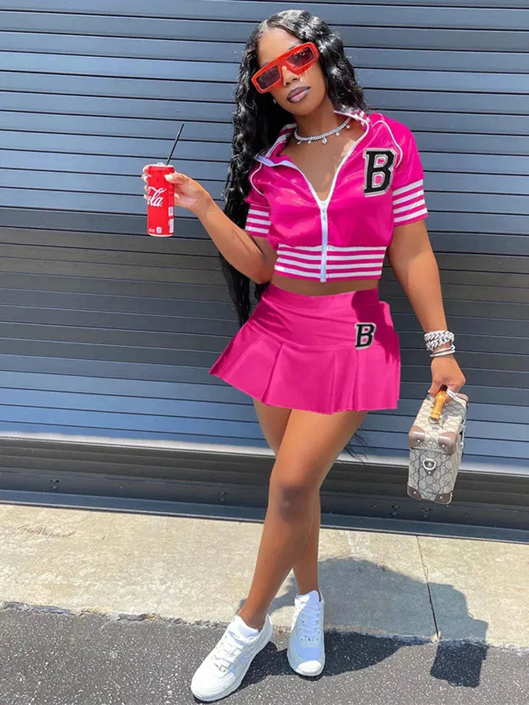 Casual Sports 2-Piece Skirt Set