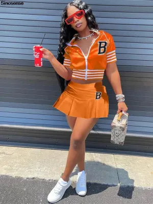Casual Sports 2-Piece Skirt Set