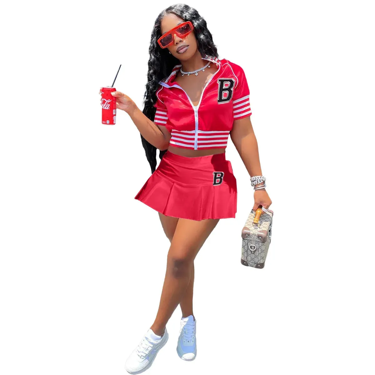 Casual Sports 2-Piece Skirt Set