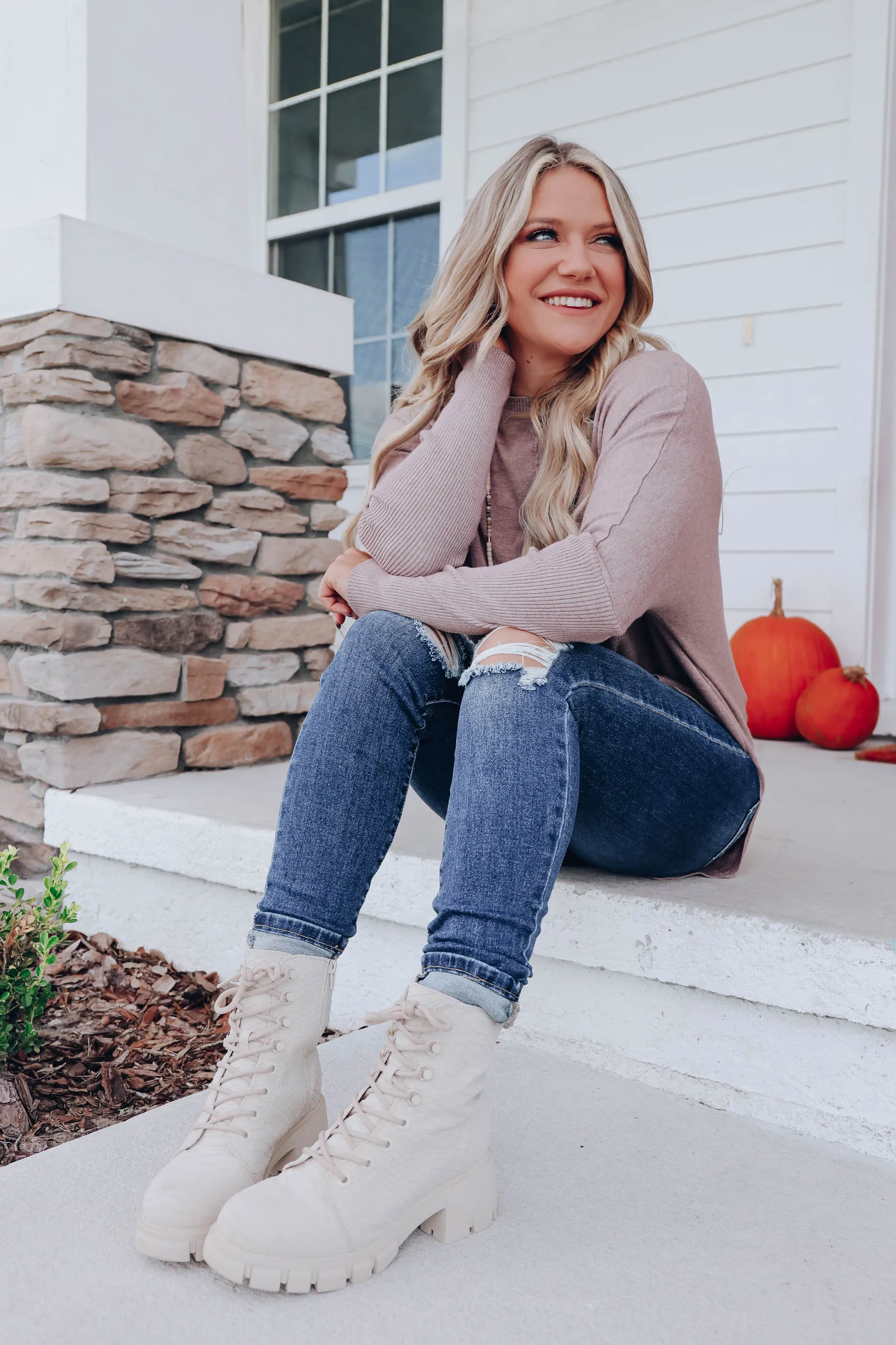 City Streets Hi-Low Sweater - Taupe Grey