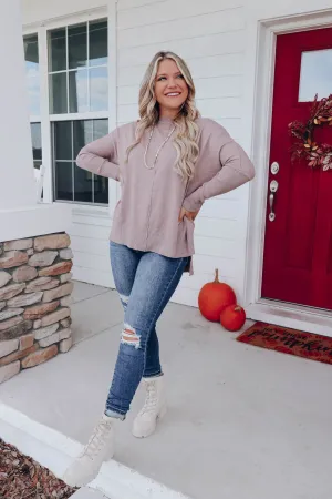 City Streets Hi-Low Sweater - Taupe Grey