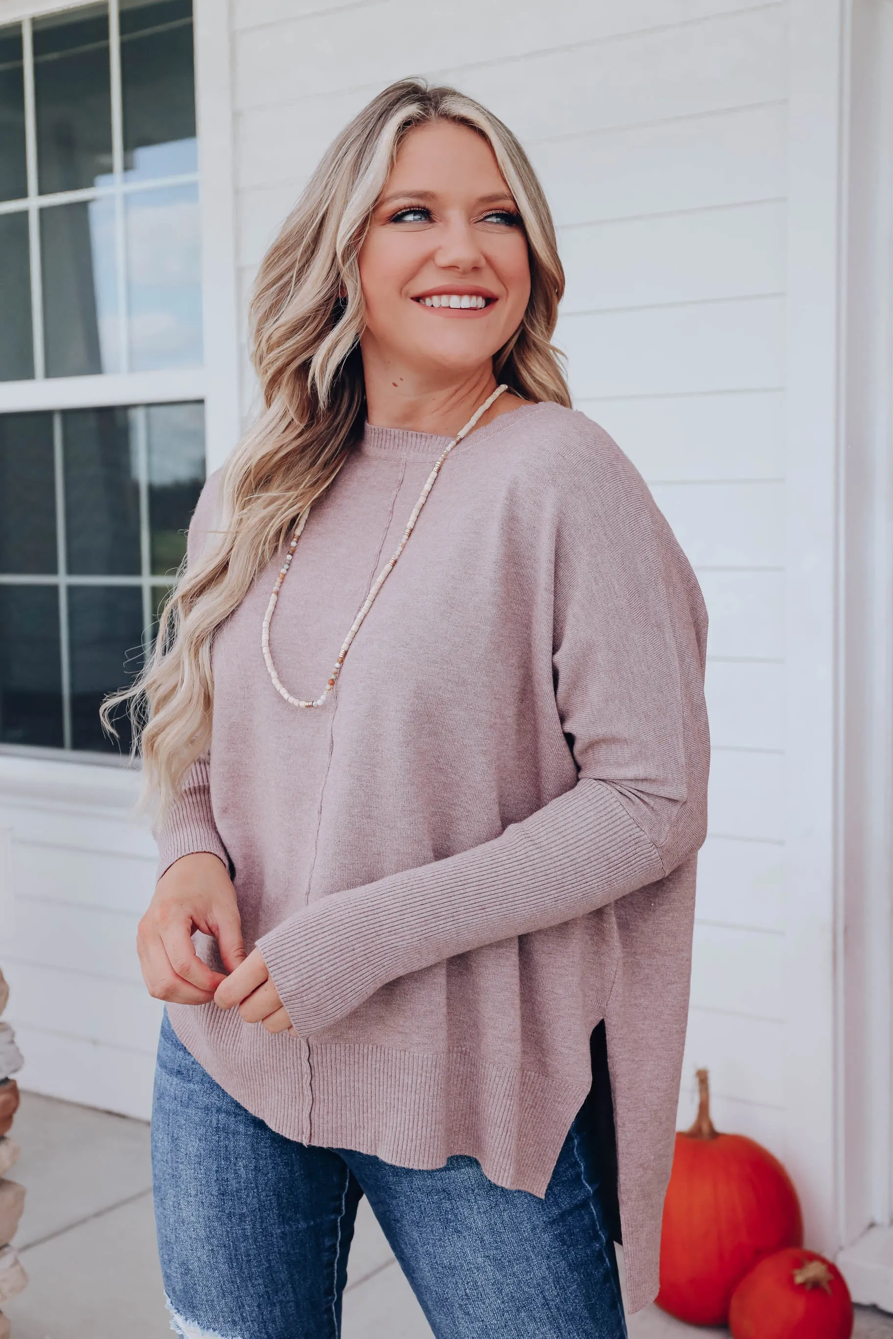 City Streets Hi-Low Sweater - Taupe Grey