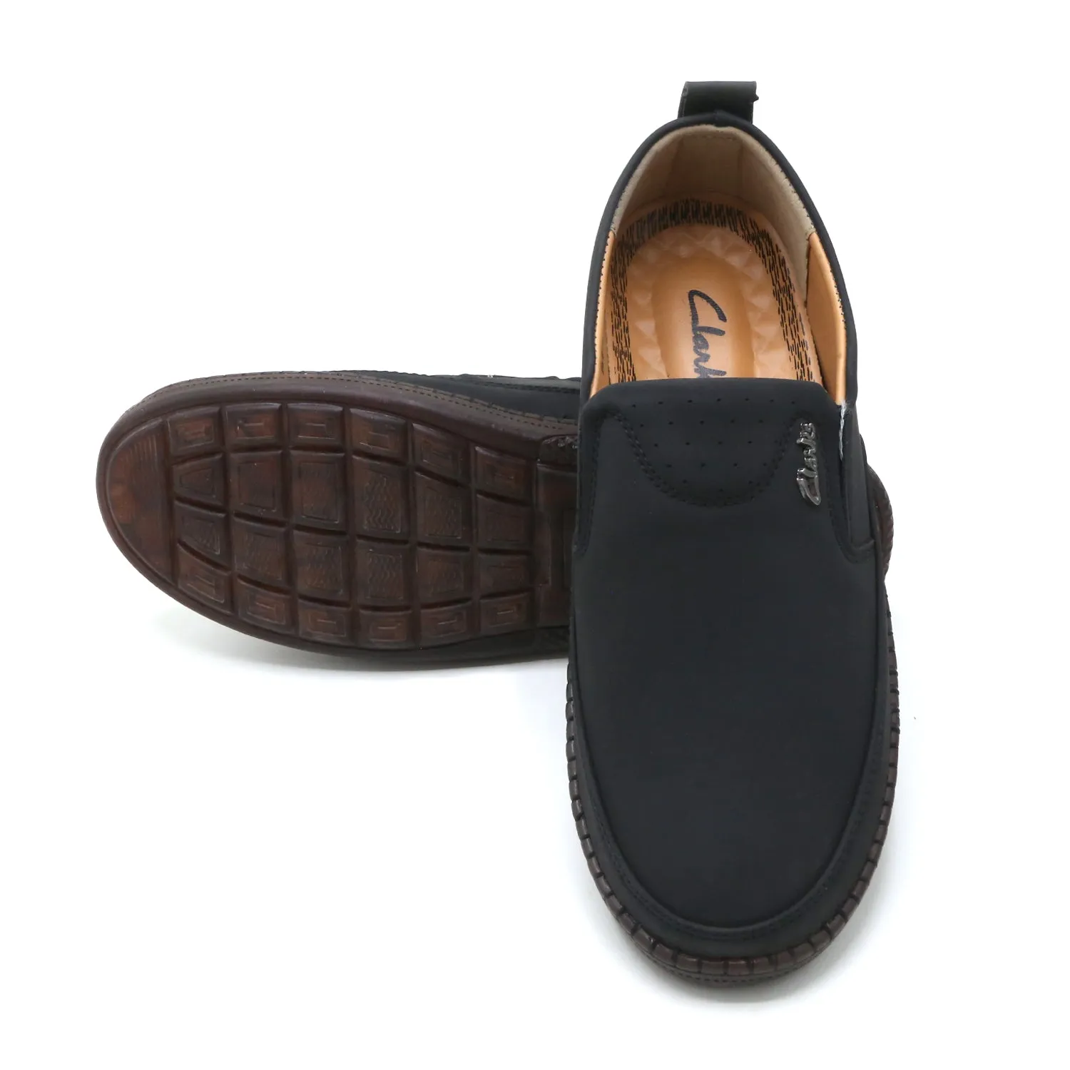 Clarks Men’s Black Casual Loafers – Slip-On Style – Breathable Upper