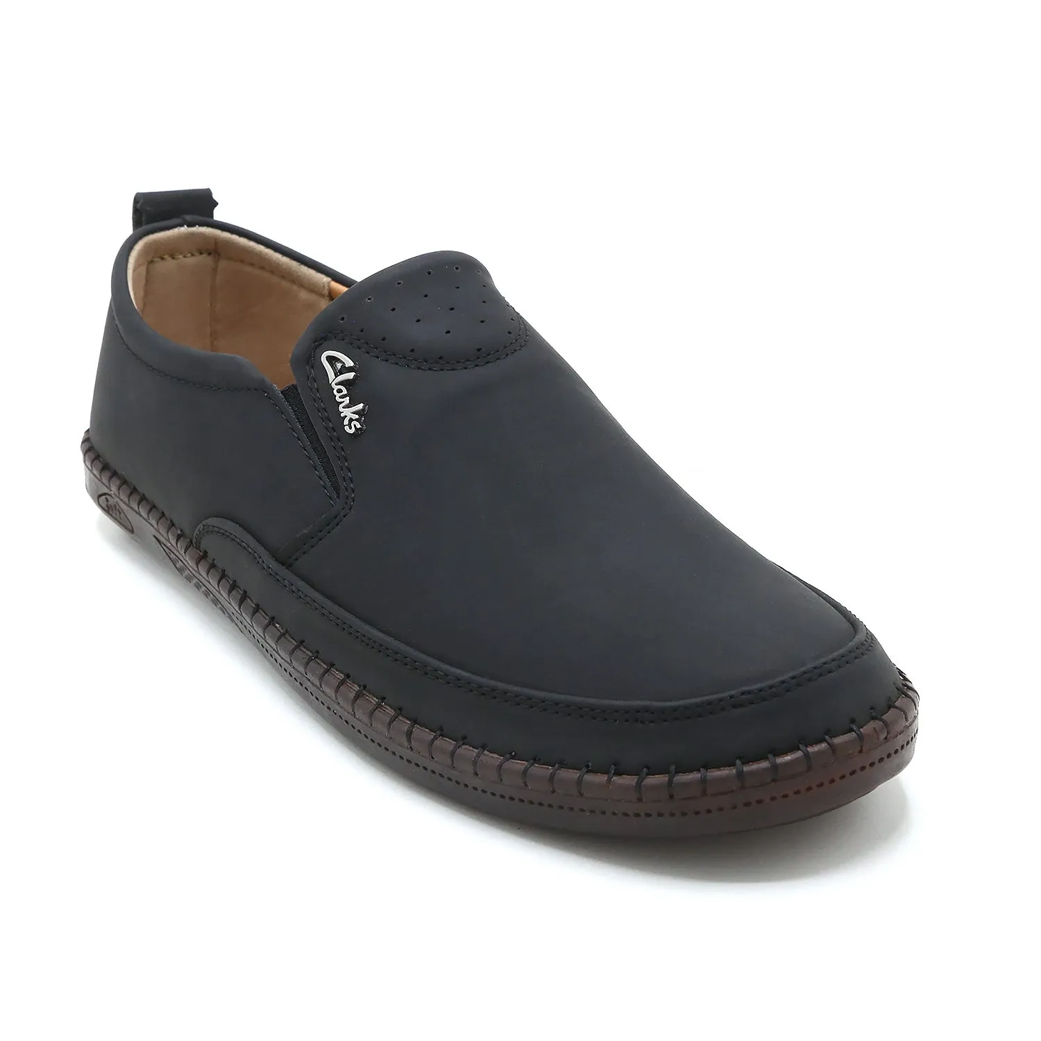Clarks Men’s Black Casual Loafers – Slip-On Style – Breathable Upper