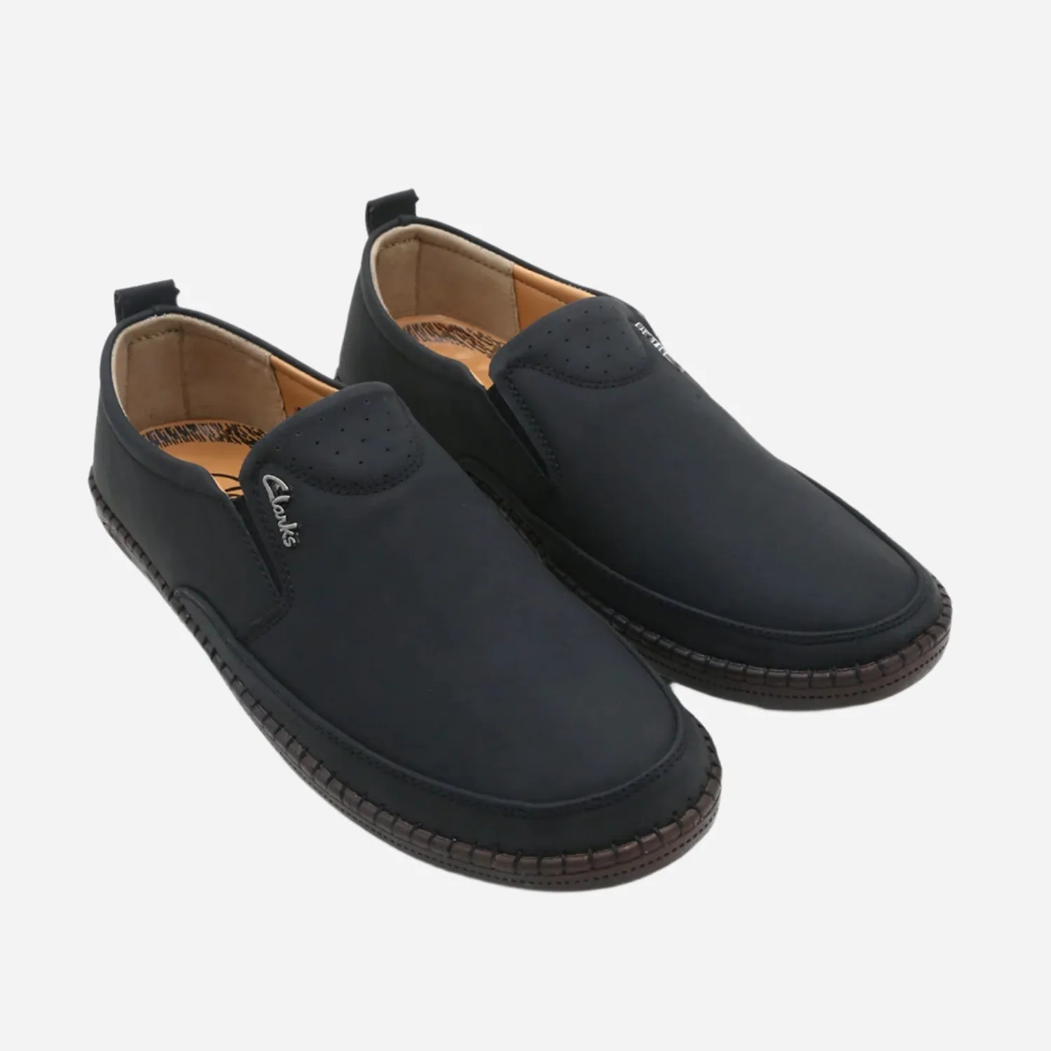Clarks Men’s Black Casual Loafers – Slip-On Style – Breathable Upper
