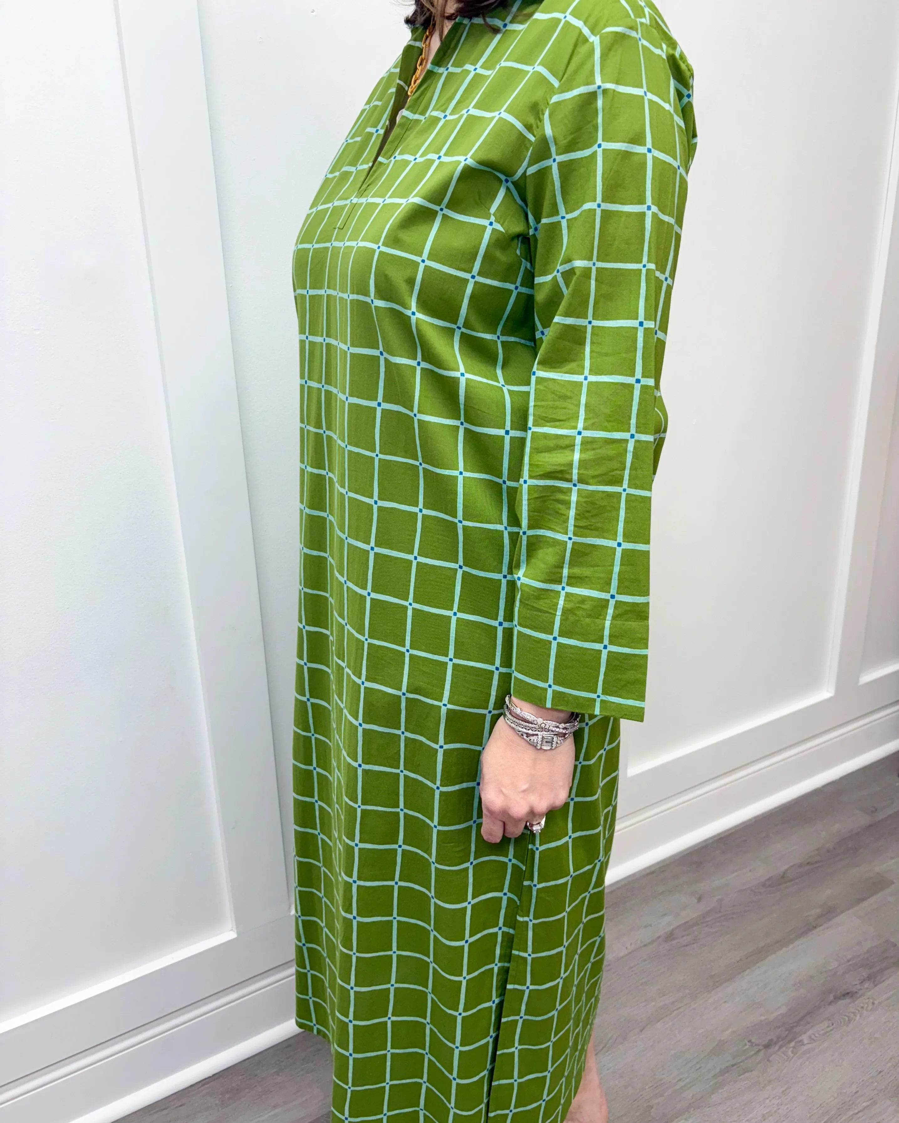 Classic Kurta - Boxwood Grid