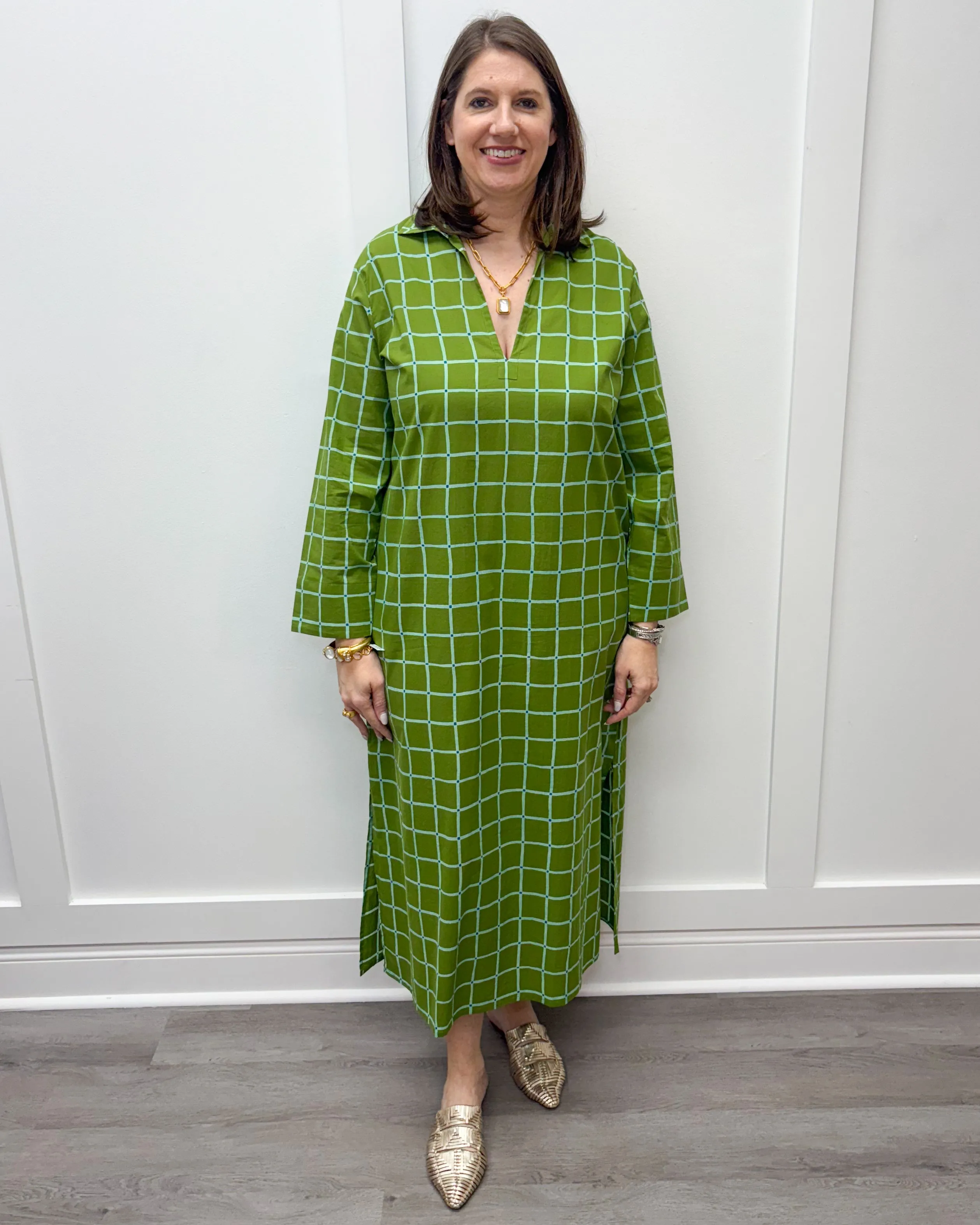 Classic Kurta - Boxwood Grid