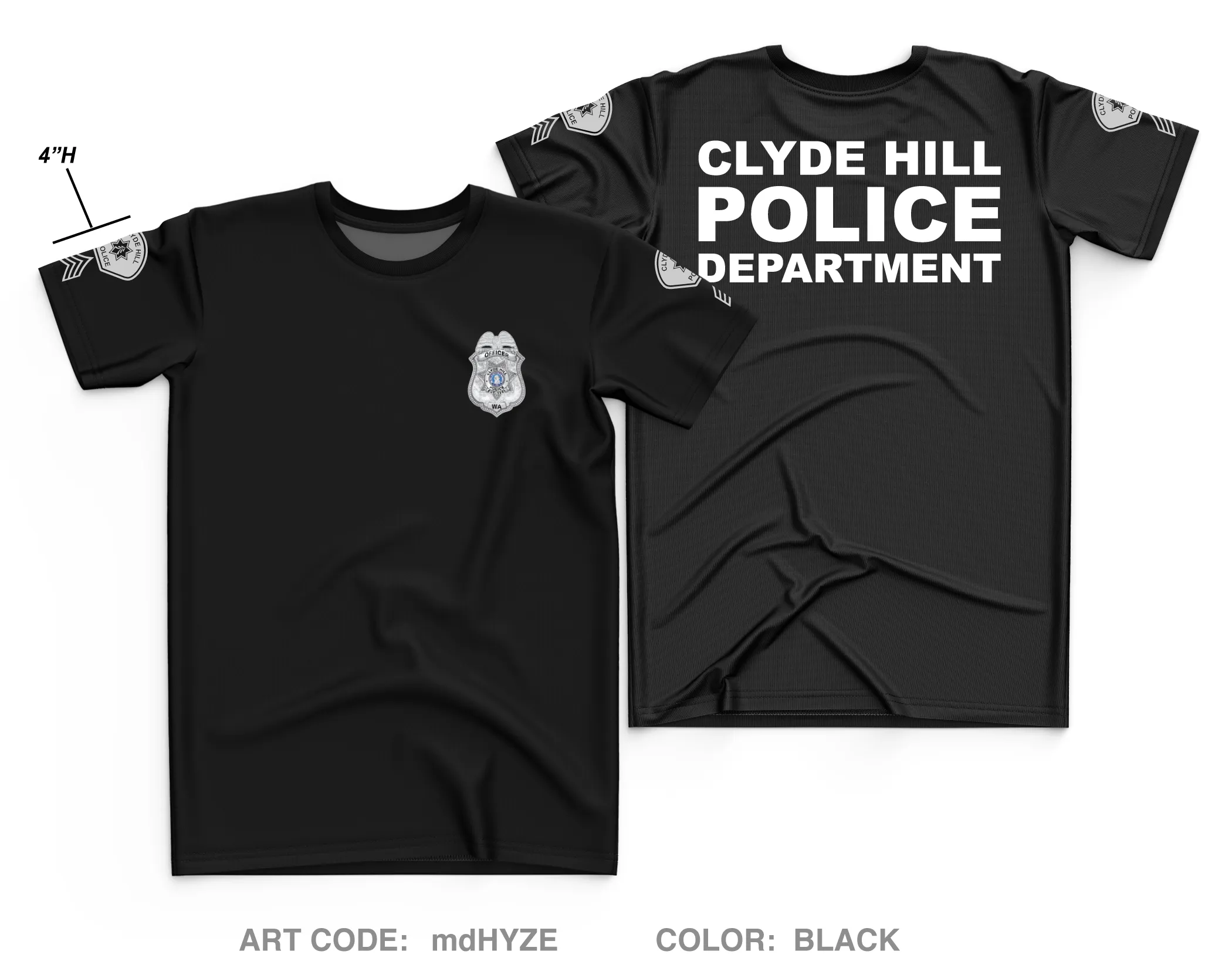 Clyde Hill Police Department Store 1 Core Men's SS Performance Tee - mdHYZE