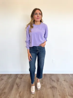 Coco Oversized Cropped Sweatshirt in Wisteria