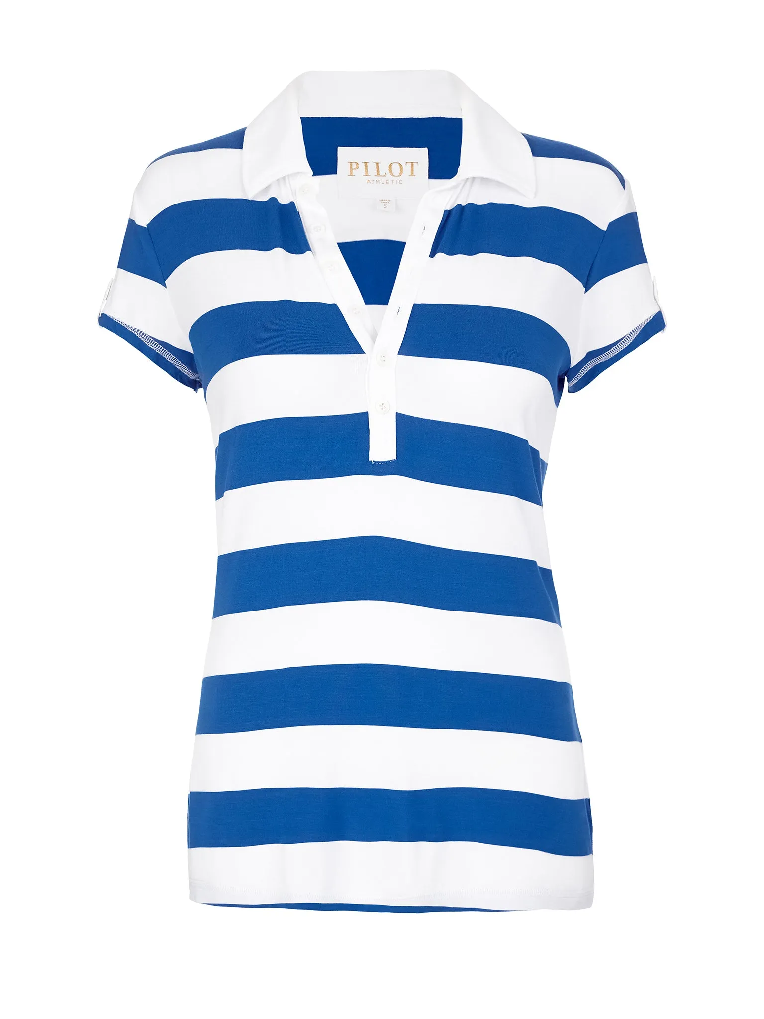 COLEMAN STRIPED LOGO POLO - ROYAL BLUE