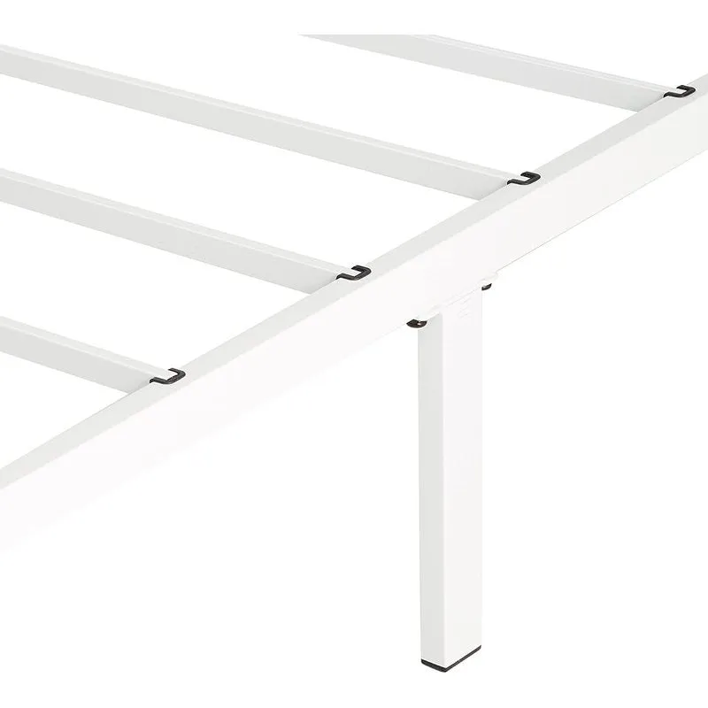 Contemporary Tubular Steel Painted White Platform Bed (Queen)