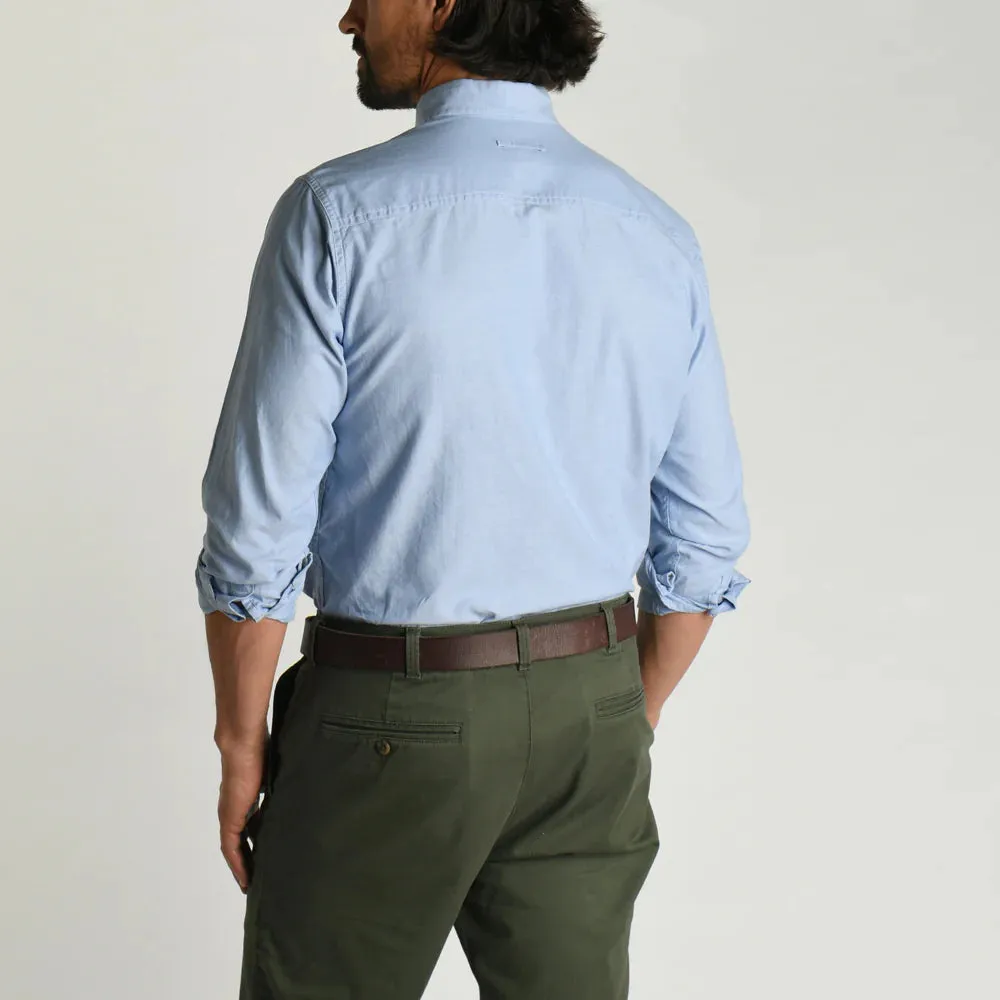 Cotton Oxford Sport Shirt Morris Solid BLUE