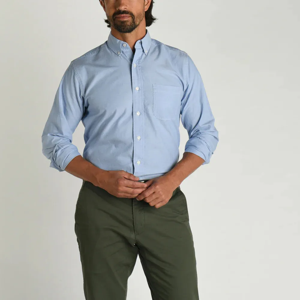 Cotton Oxford Sport Shirt Morris Solid BLUE