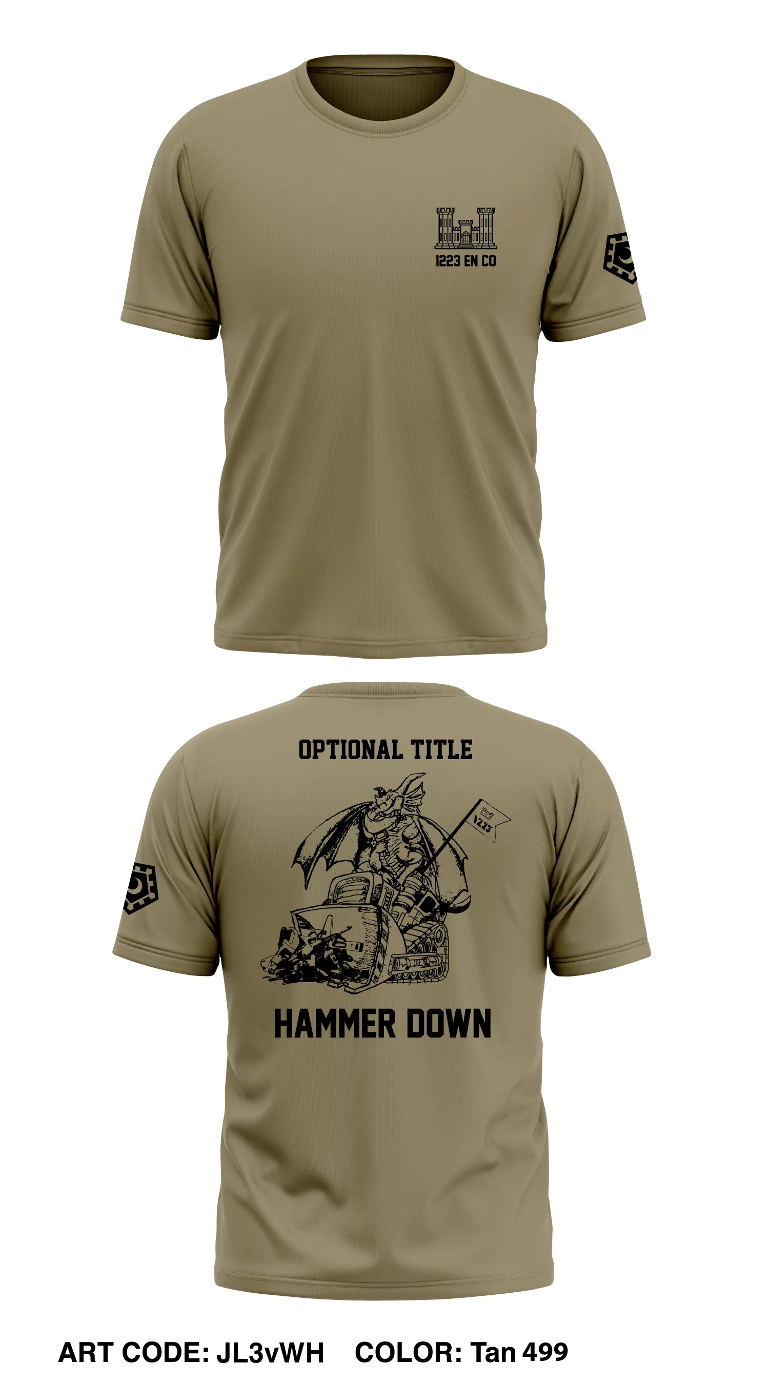CUSTOM - 1223 EN CO, 178 EN BN Store 1  Core Men's SS Performance Tee - JL3vWH-TAN