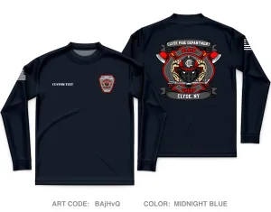 CUSTOM Clyde Fire Department Core Men's LS Performance Tee - BAjHvQ