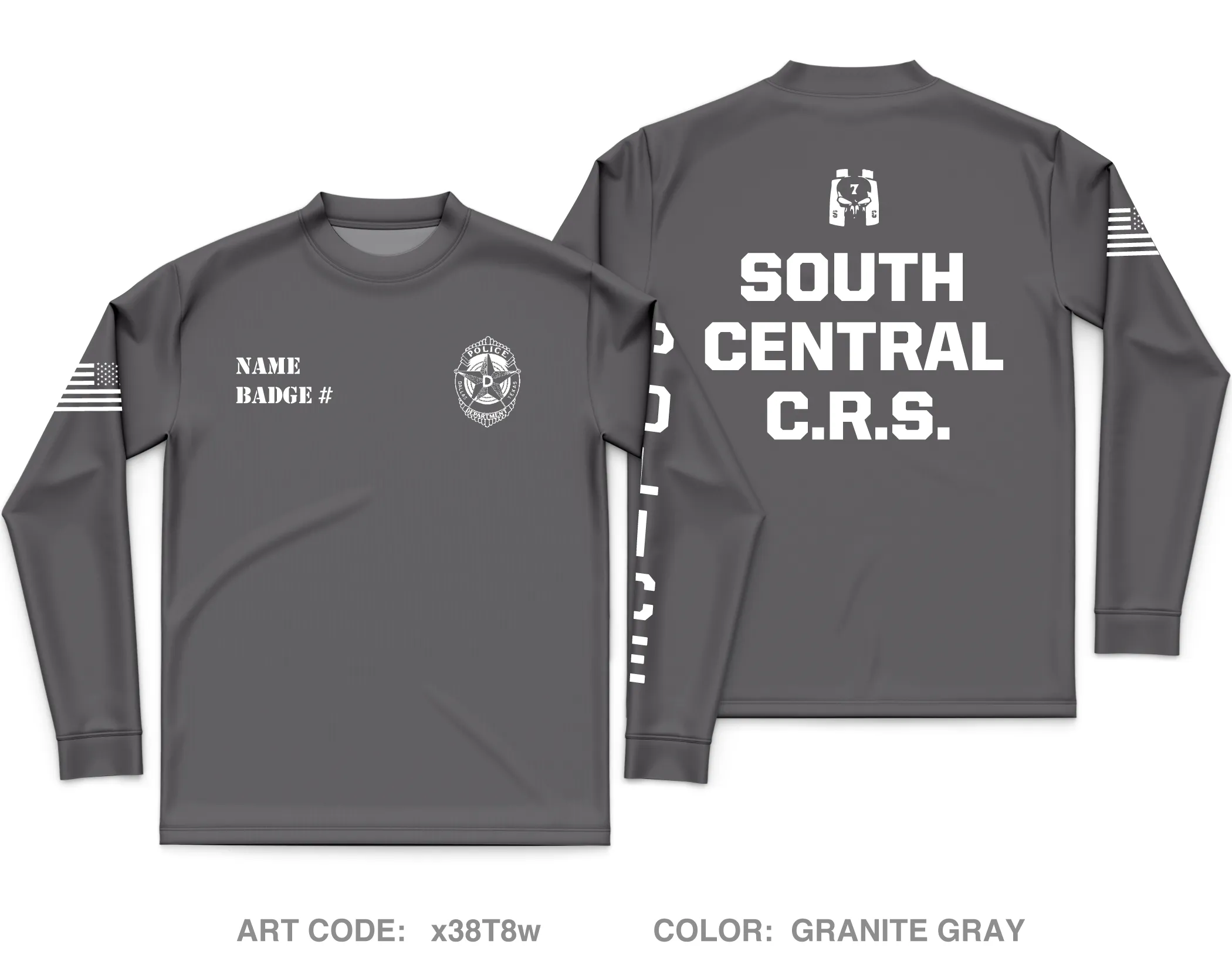 CUSTOM Dallas PD Store 1 Core Men's LS Performance Tee - 9AQjSt