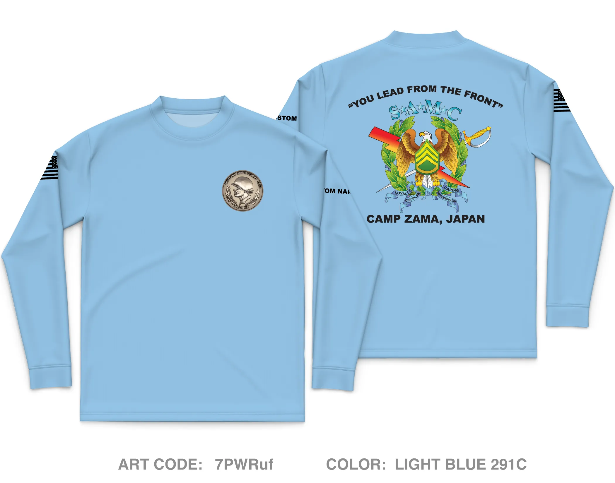 CUSTOM USARJ Sergeant Audie Murphy Club Core Men's LS Performance Tee - 7PWRuf