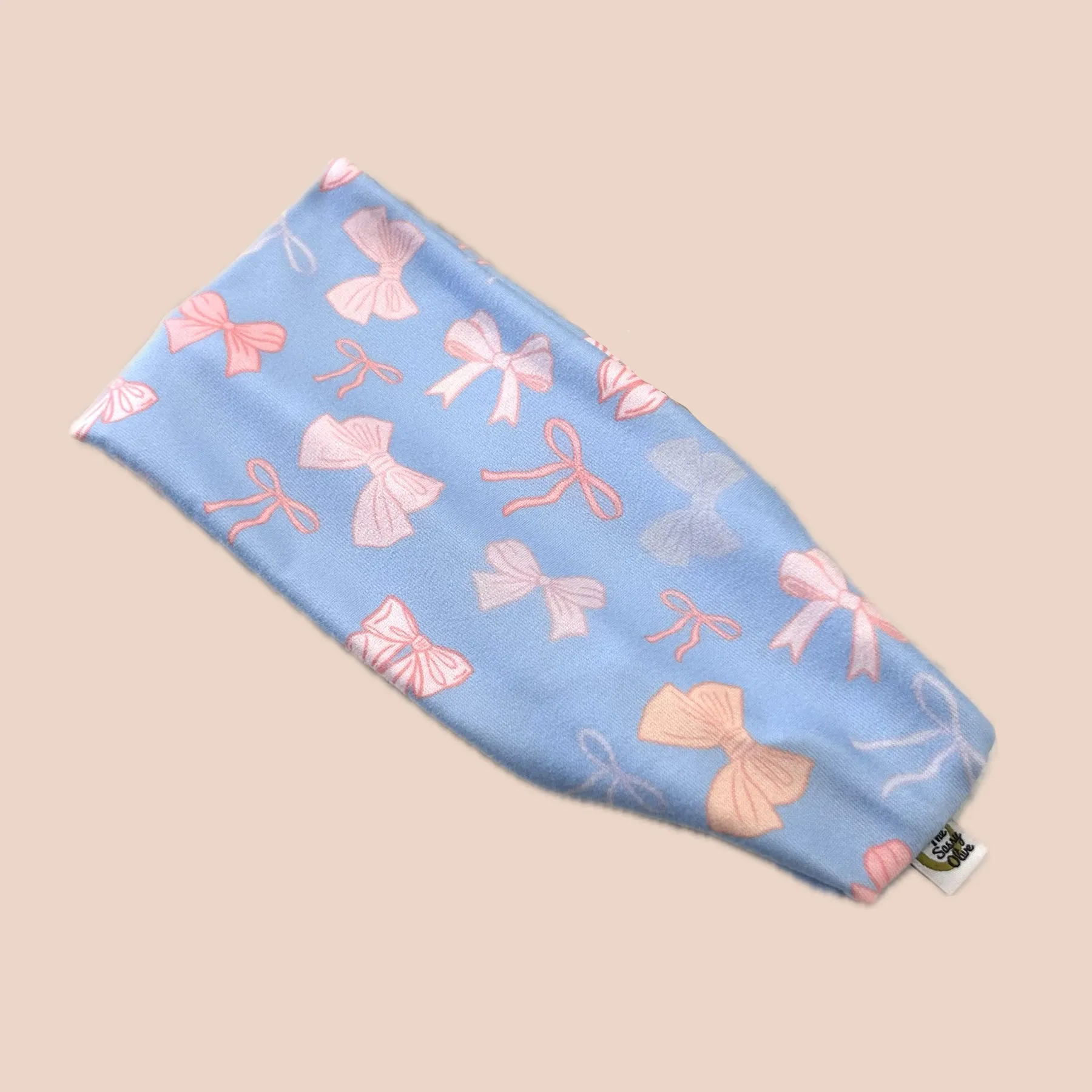 Daisy Dots Blue Stretch Headband