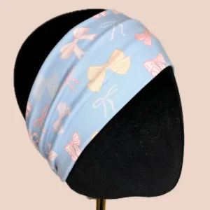 Daisy Dots Blue Stretch Headband