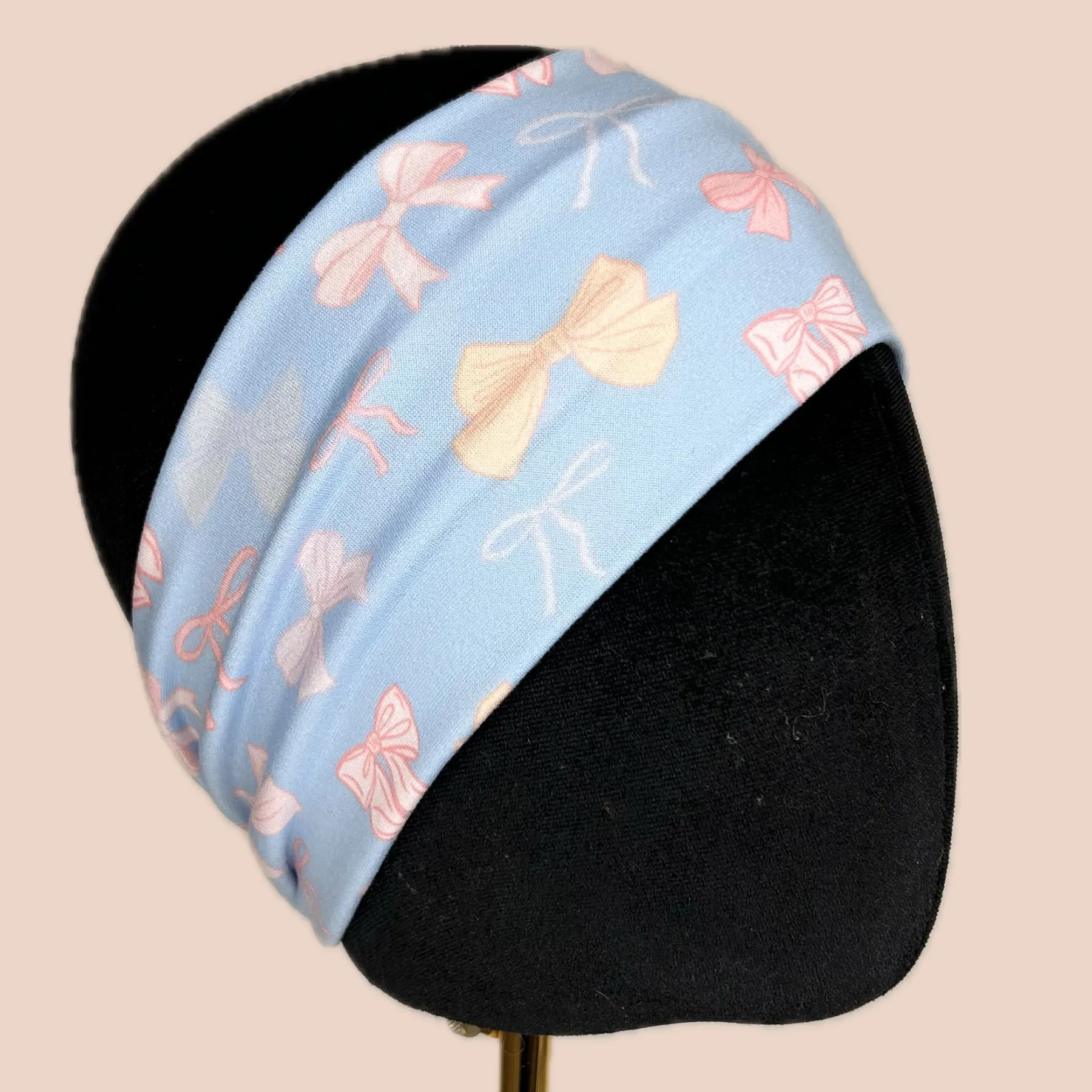 Daisy Dots Blue Stretch Headband