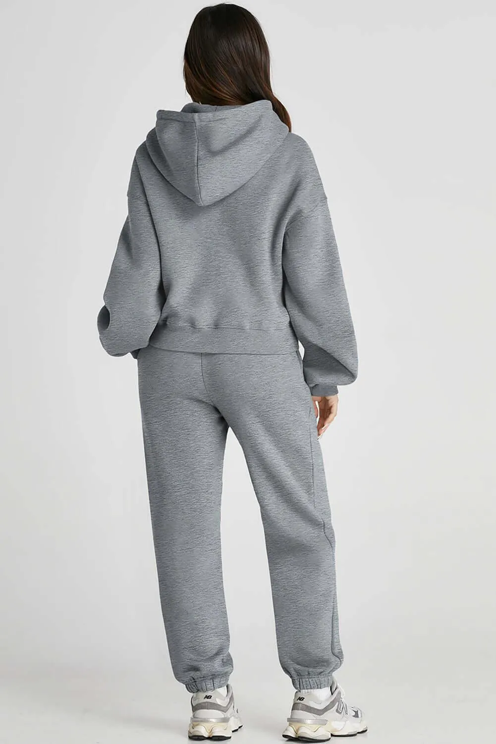 Dropped Shoulder Hoodie & Pants Set – Comfy & Sporty