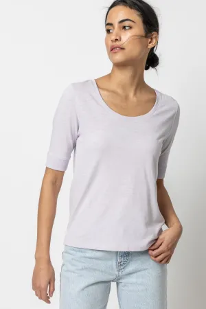 Elbow Sleeve Ballet Neck