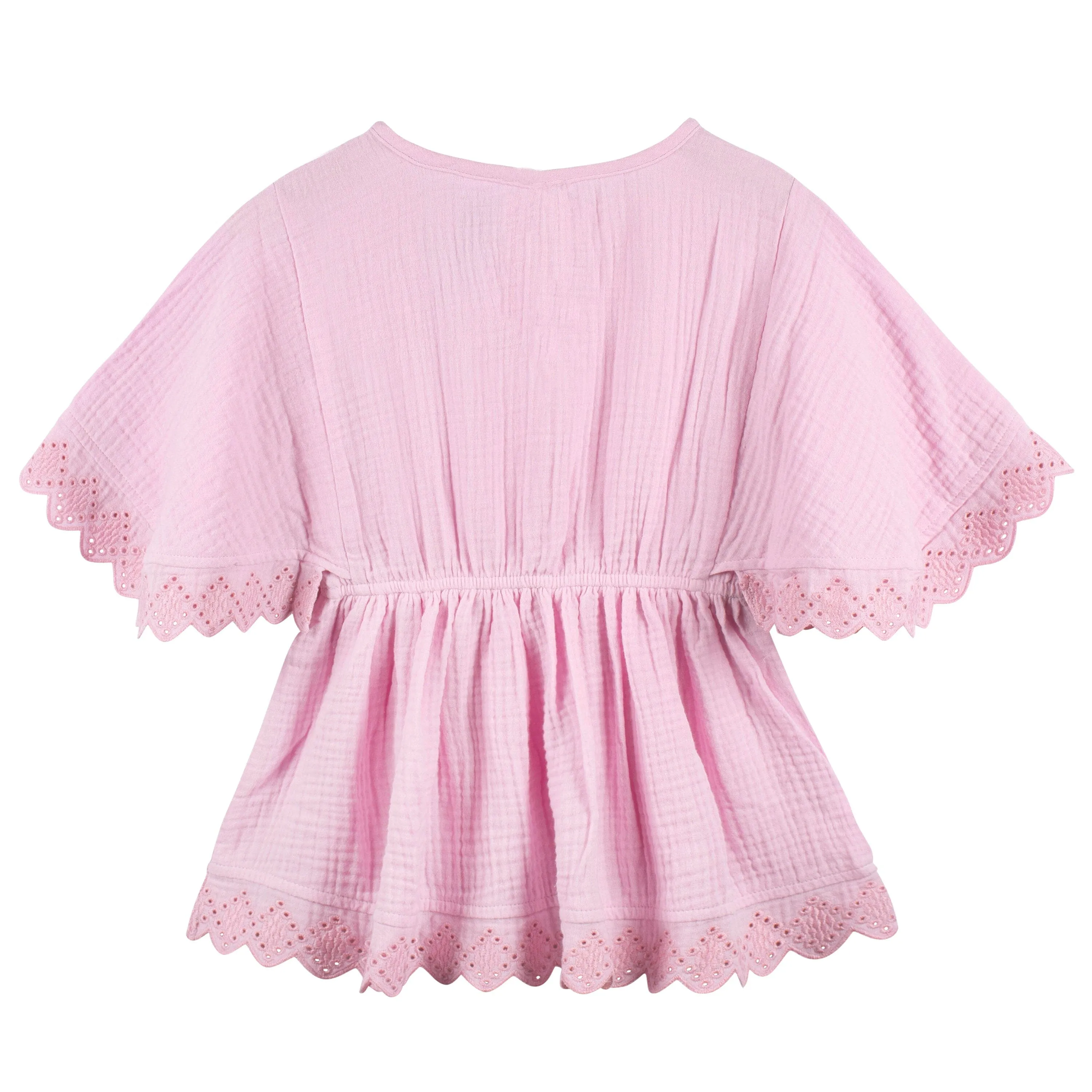 Embroidered Baby & Toddler Girls Light Pink Gauze Kaftan Swim Coverup