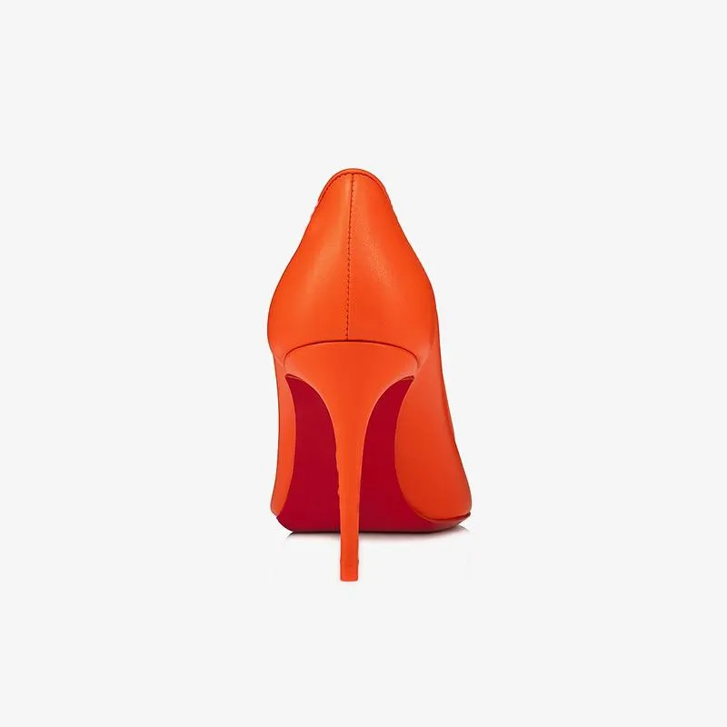 Eye-catching Orange Leather Sporty  Pump