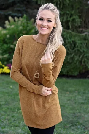 Fall Feels Harvest Gold Tunic Top