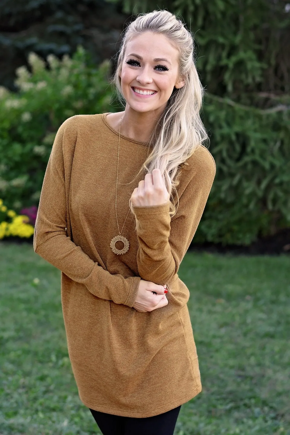 Fall Feels Harvest Gold Tunic Top